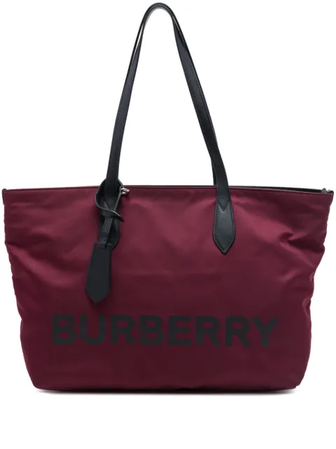 Burberry Pre-Owned 2018-2023 Eco Nylon Logo tote bag Red CTTE6ETFHT4UD8NN