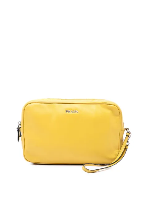 Prada Pre-Owned 2013-2026 Leather Wristlet clutch bag Yellow 9C7BGAS1YX6DBDSD