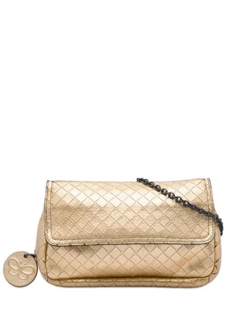 Bottega Veneta Pre-Owned 2012-2026 Nappa Intrecciomirage Chain Flap crossbody bag Gold 7U0CUKW5ECOIXVJ1