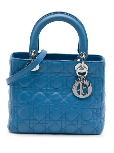 Christian Dior Pre-Owned 2011 Medium Lambskin Cannage Lady Dior satchel Blue 7SN8GEM47HVP5XBP