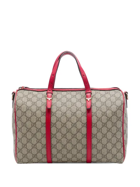 Gucci Pre-Owned 2016-2026 Medium GG Supreme Nice Boston Bag satchel Red 4W9JM48EXEK7R1QM