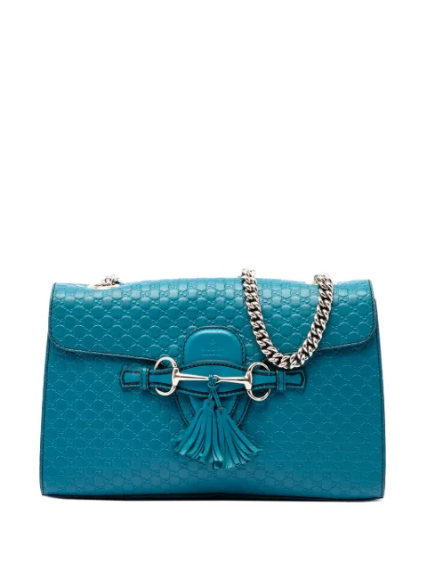 Gucci Pre-Owned 2016-2026 Medium Microguccissima Emily shoulder bag Blue 4Z10AS19A5VVPLHP