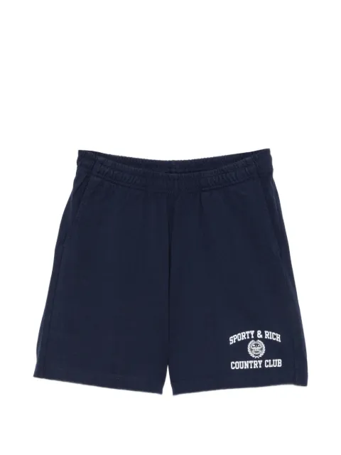 Sporty & Rich logo-print cotton shorts Blue SH03976218BL1