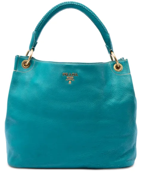 Prada Pre-Owned 2010-2026 Vitello Daino hobo bag Blue SDFUDCPRPLNV9AB8