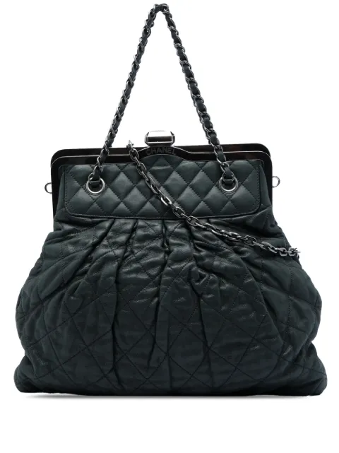 CHANEL Pre-Owned 2010-2011 Quilted Iridescent Calfskin Chic Quilt Frame satchel Black ROGWVWNRV0UCA4CQ