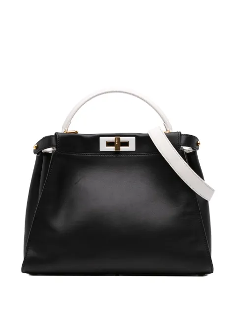 Fendi Pre-Owned 2010-2026 Medium Bicolor Leather Peekaboo ISeeU satchel Black G4PHJBRT0AYAUM6K