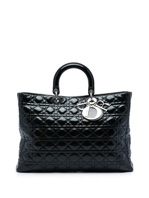 Christian Dior Pre-Owned 2010 Extra Large Patent Cannage Lady Dior satchel Black G8F2TM28L5EEEKRV