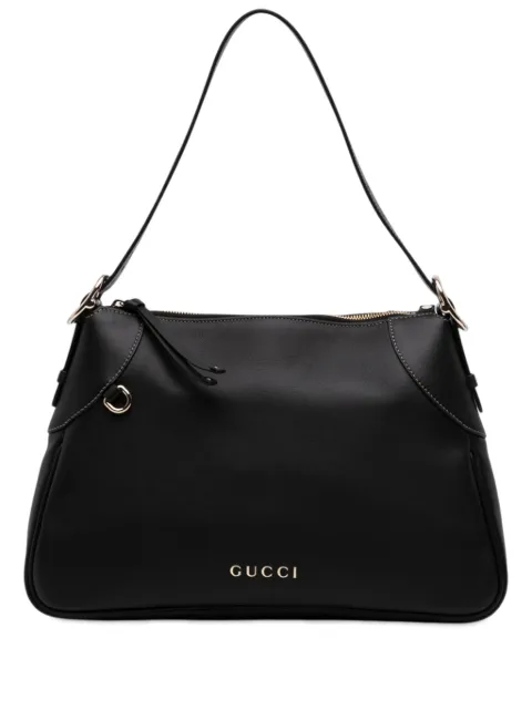 Gucci Pre-Owned 2016-2026 Medium Calfskin GG Emblem shoulder bag Black F7RD0KBP2EECL8RS