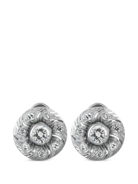 LB Exclusive swirl-design diamond earrings Silver MF21070926