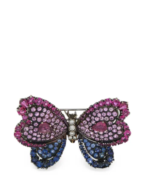 LB Exclusive butterfly-motif multi-stone brooch Silver MF12070126