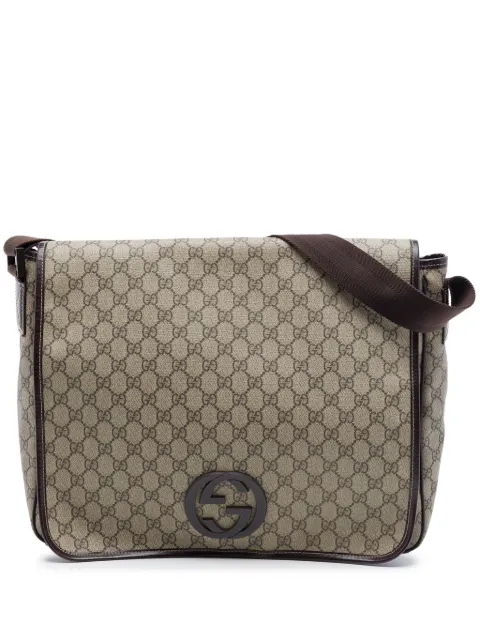 Gucci Pre-Owned 2016-2026 Large GG Supreme Interlocking G Messenger Bag crossbody bag Neutrals FLC6BL4E9BK4VDMJ