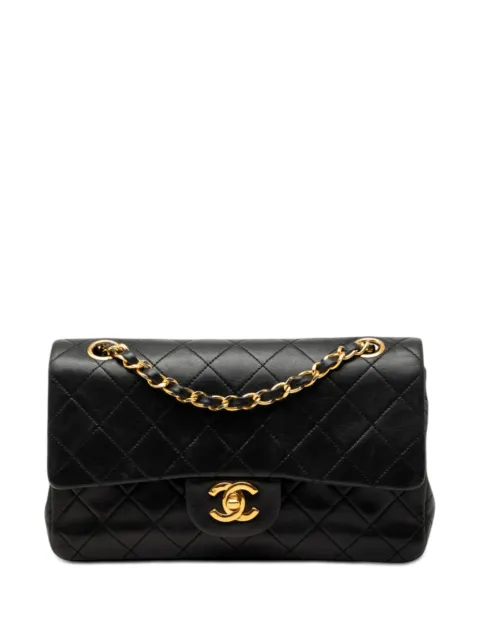 CHANEL Pre-Owned 1989-1991 Small Classic Lambskin Double Flap shoulder bag Black Y66Q9GYJSBQ35Z6N