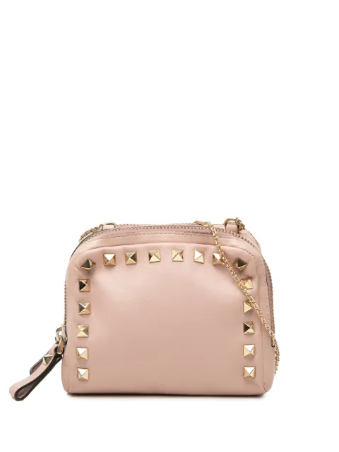 Valentino Garavani Pre-Owned 2000-2017 Leather Rockstud Double Zip crossbody bag Pink YLF1T468Q4NQ4QK6