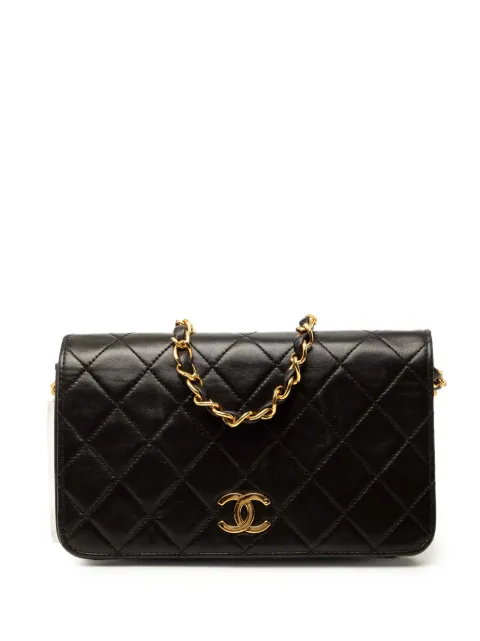 CHANEL Pre-Owned 1991-1994 Mini CC Quilted Lambskin Full Flap crossbody bag Black BK8271BRLXEJND60