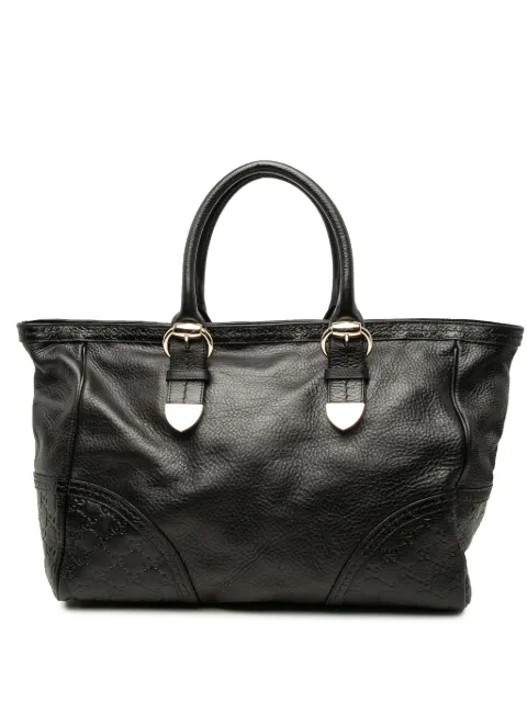 Gucci Pre-Owned 2000-2015 Guccissima Trimmed Calfskin Signoria tote bag Black AMN36H7TYEGIT22O