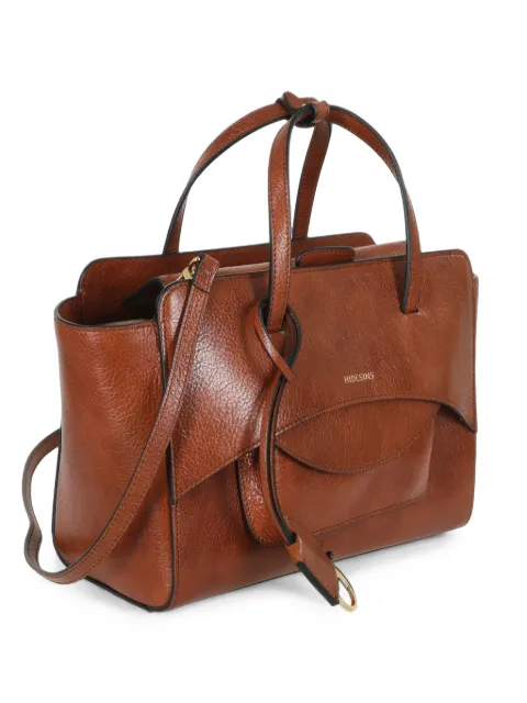 HIDESINS medium Flap logo-print leather tote bag Brown FL12LG