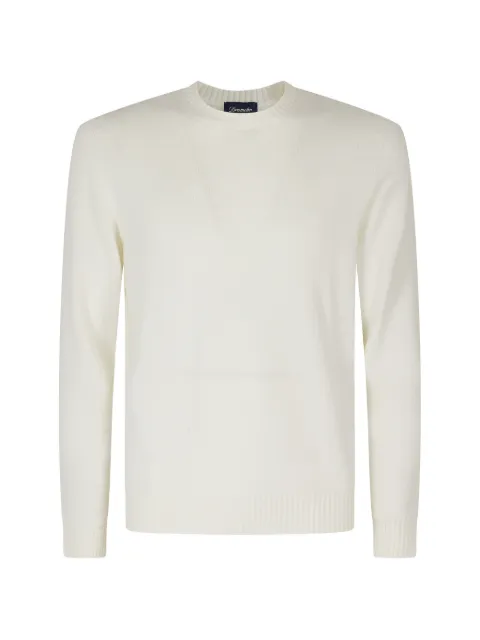 Drumohr crew neck ribbed-trim sweater Neutrals D7M103L00001