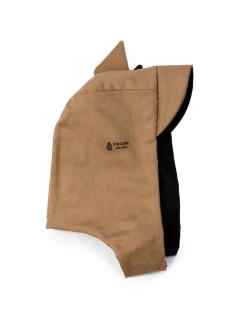 Prada reversible Re-Nylon and camel-hair hooded scarf Neutrals 1HC6122ZTA