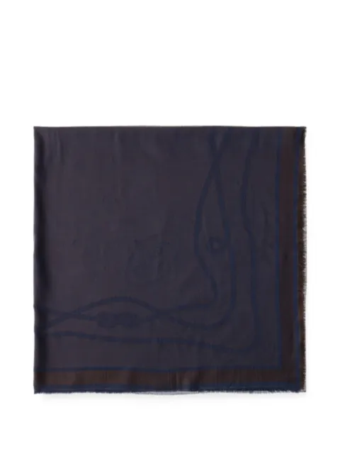 Prada Silk, cashmere and wool jacquard shawl Blue 1FS1782ZQR