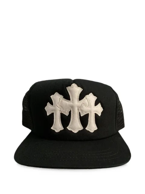 Chrome Hearts Cemetery cross-patch trucker hat Black CHRM1563