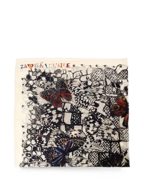 Zadig&Voltaire Blondie Butterfly Lace 130 scarf Neutrals OWSC01534
