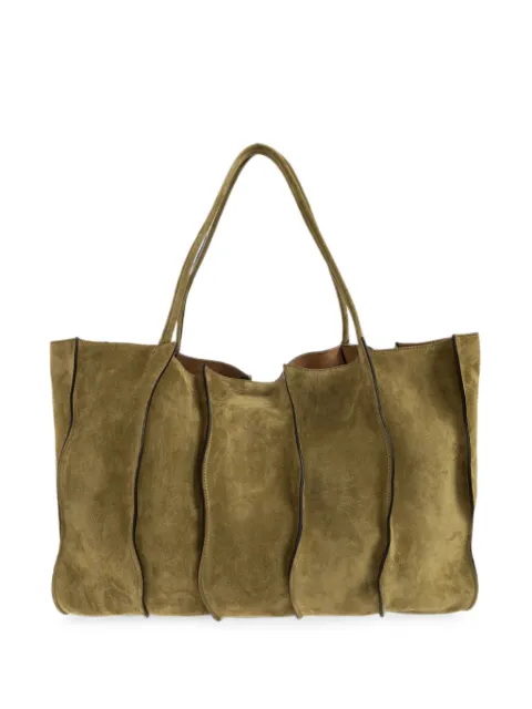 Ulla Johnson large Adria suede tote bag Green PF261192