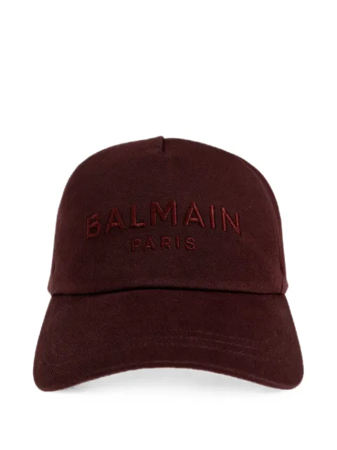 Balmain logo-embroidered baseball cap Red EF1XA015CB24