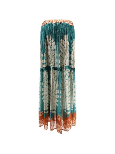 BYE FIRENZE Gale Palme leaf-print maxi skirt Blue 6SBCD8E062077