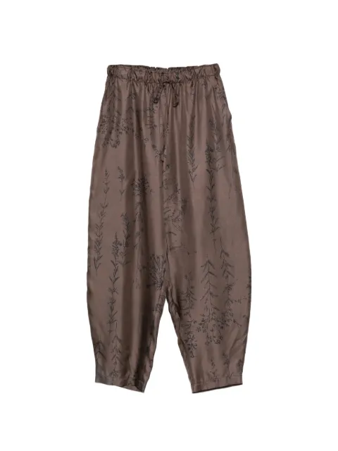 Alysi floral-print silk track pants Brown 166167A6236