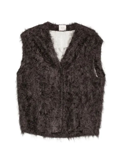 Alysi brushed-effect V-neck gilet Brown 166204A6005
