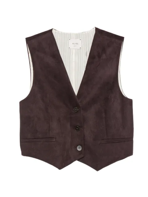 Alysi suede-effect button-up waistcoat Purple 166808A6001