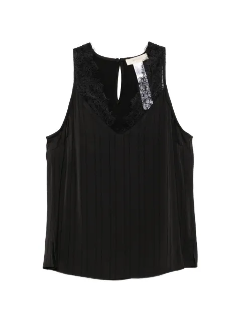TWINSET lace-trim pleated blouse Black 262TP2124