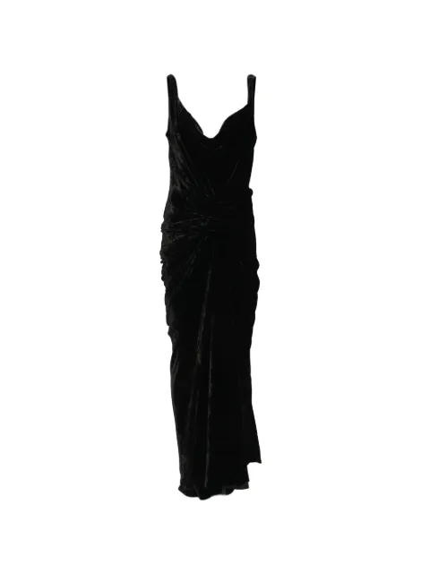 Rick Owens draped velvet maxi dress Black RP02F5561V