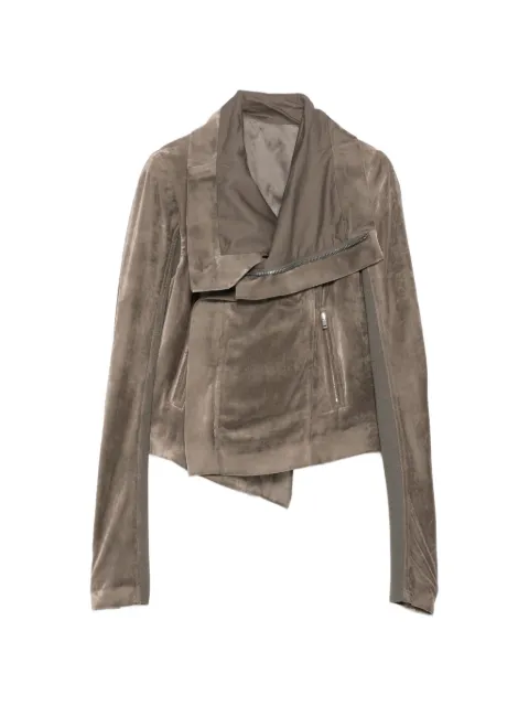 Rick Owens asymmetric-zip velvet jacket Grey RP02F5708V