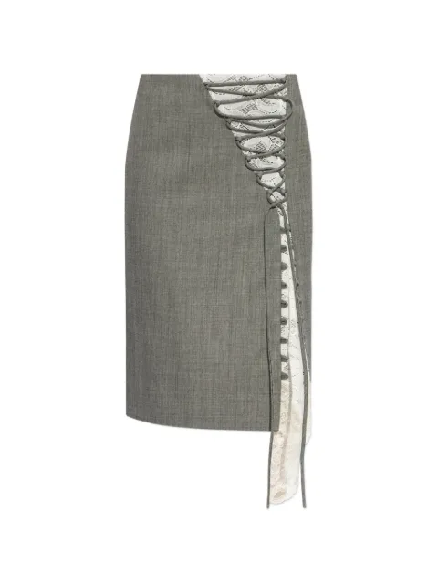 Alexander McQueen corset lacing panel pencil skirt Grey 865394QJAEE