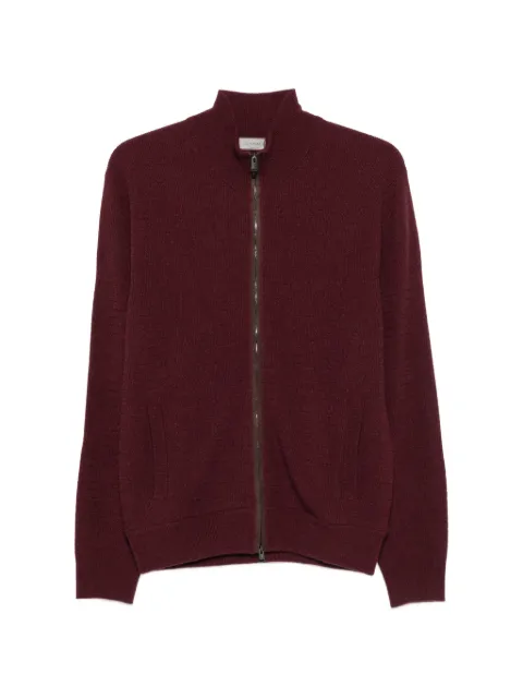Canali zip-up ribbed-knit sweater Red C1238MK02547