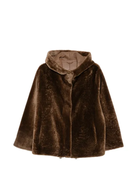 Manzoni 24 hooded shearling jacket Brown 26M1750S23N