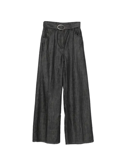 TWINSET belted wide-leg jeans Black 262AP2062