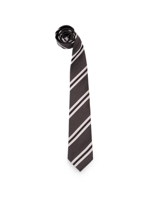 Saint Laurent striped tie in silk jacquard Black A002HAPCEX3Y009