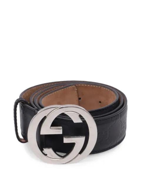 Gucci Pre-Owned Guccissima interlocking G-buckle belt Black RFCPUUSAC765980W