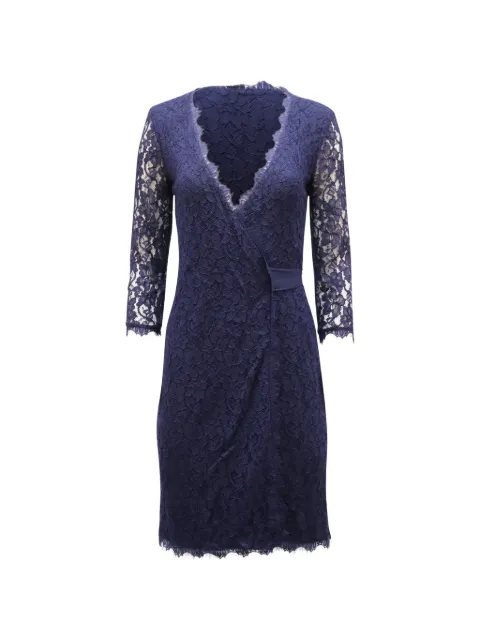 Diane Von Furstenberg Vintage lace wrap dress Blue TONPUGBCL141156W