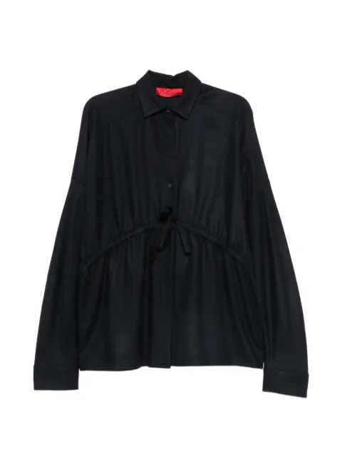 THELATEST drawstring-waist balloon-sleeve shirt Blue TLWE4021W0234ABTP