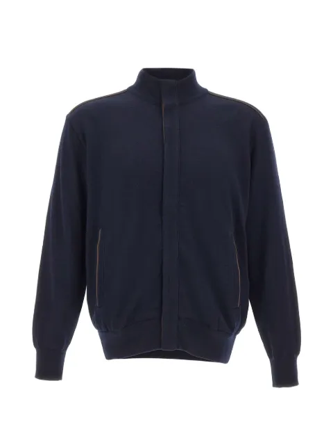Paul & Shark logo-embroidered wool cardigan Blue 16311292050