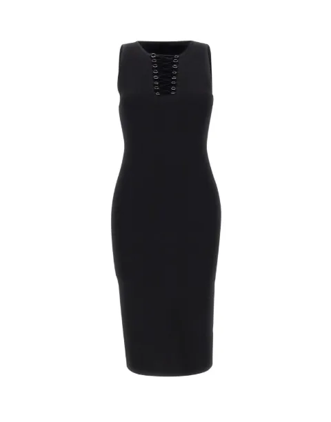 kaos lace-up knitted midi dress Black SP1NT0480001