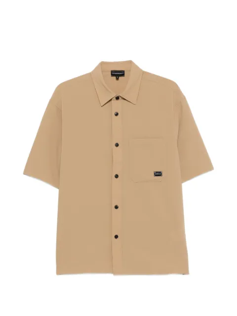 Emporio Armani logo-plaque short-sleeve shirt Neutrals EM006712AF28011