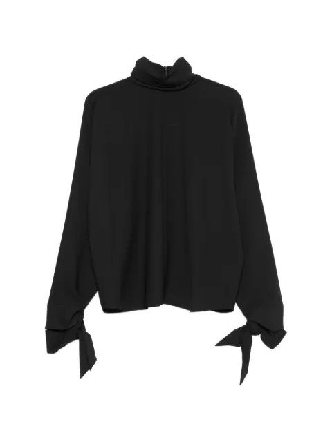 Emporio Armani tie-cuff high-neck blouse Black EW002879AF12696UC001