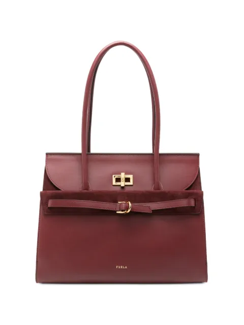 Furla turn-lock buckle-detail leather tote bag Red WB01879BX4335
