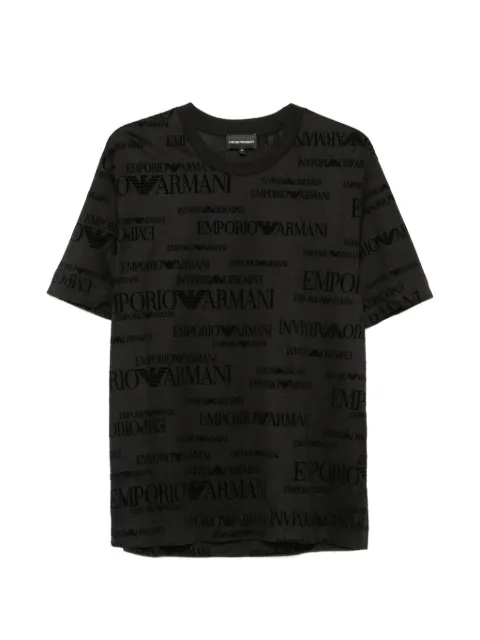 Emporio Armani all-over logo-print T-shirt Black EM007343AF10017