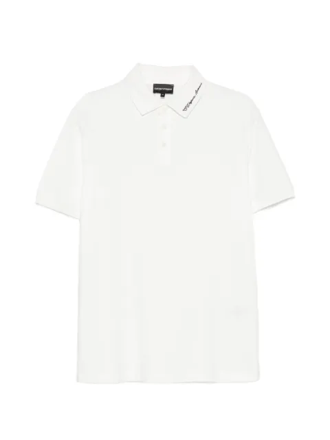 Emporio Armani logo-embroidered polo shirt White EM007355AF10497U0003