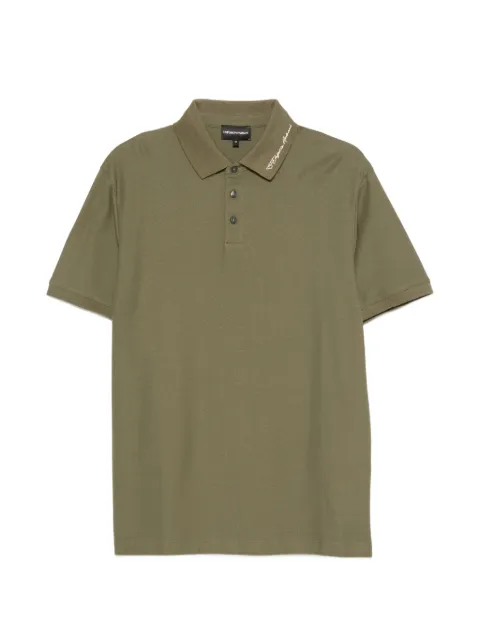 Emporio Armani logo-embroidered piqué polo shirt Green EM007355AF10497U7046